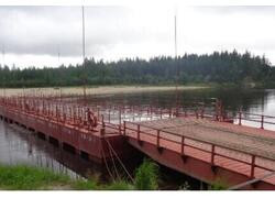 В&nbsp;ЯНАО установлен новый наплавной мост проекта&nbsp;ТП 455.24/РВНЦ через реку Ямсовей